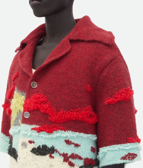 Bottega Veneta Embroidered Intarsia Wool Shirt> Shirts