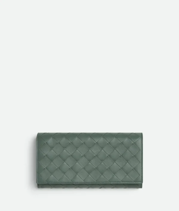 Bottega Veneta Intrecciato Large Flap Wallet>Women Long Wallets