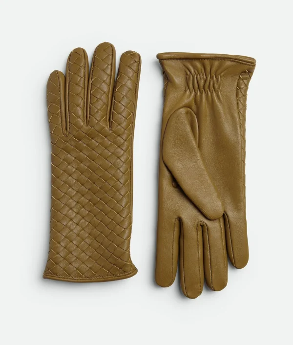 Bottega Veneta Intrecciato Leather Gloves>Women Gloves