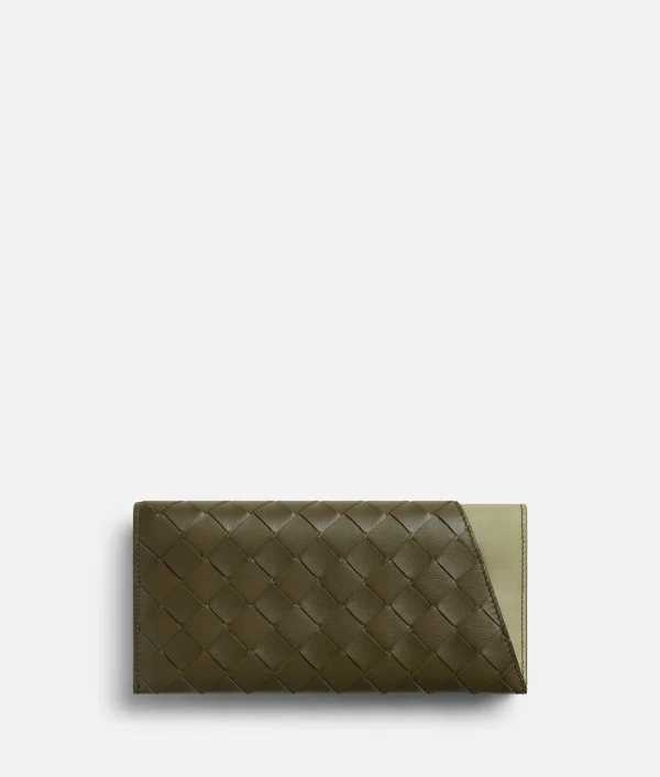 Bottega Veneta Intrecciato Oblique Long Wallet> Long Wallets