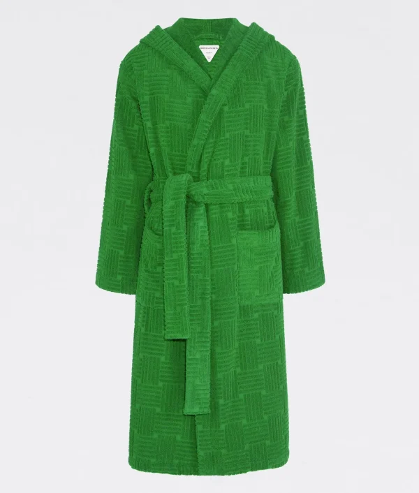 Bottega Veneta Intreccio Pattern Cotton Bathrobe> Bathrobes And Towels