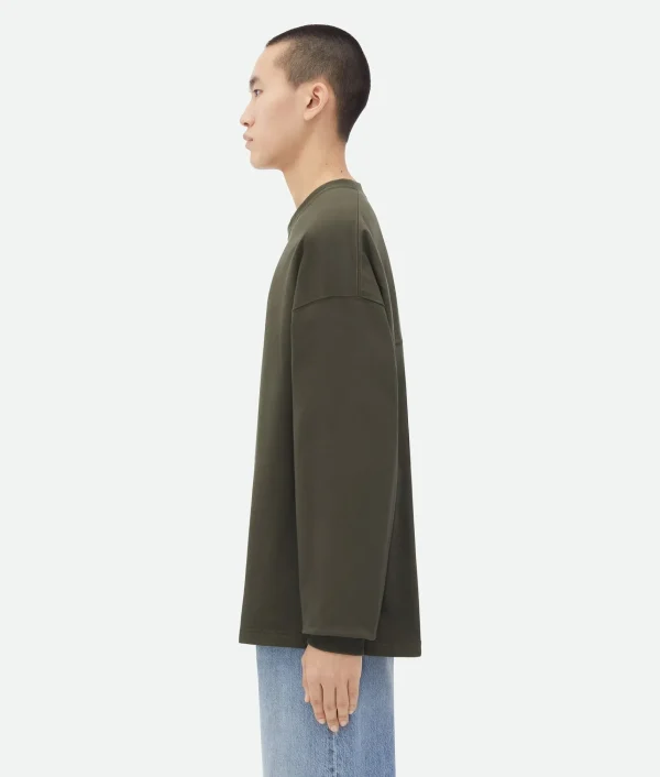 Bottega Veneta Jersey Oversized Long Sleeve T-Shirt> T-Shirts