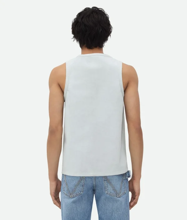 Bottega Veneta Jersey Rib Leather Tank Top> T-Shirts | Leather