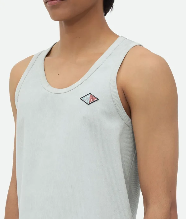 Bottega Veneta Jersey Rib Leather Tank Top> T-Shirts | Leather