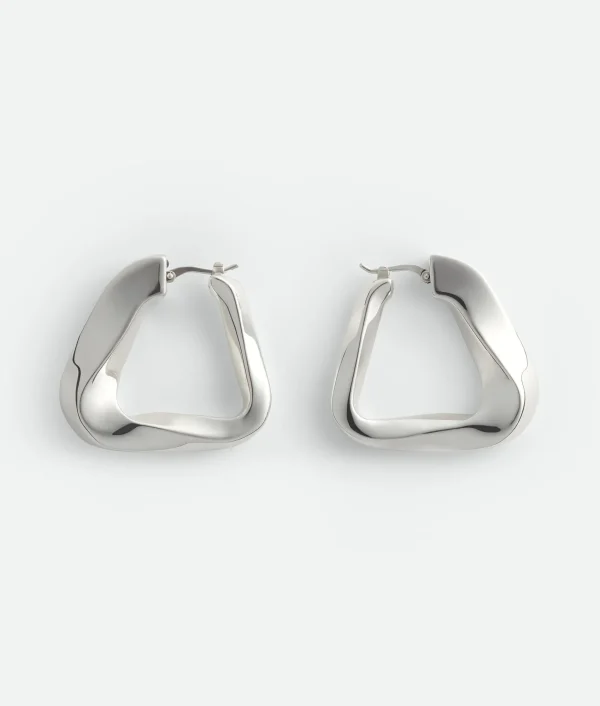 Bottega Veneta Large Twist Triangle Hoop Earrings>Women Earrings