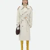 Bottega Veneta Leather And Cotton Trench>Women Leather