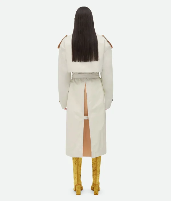 Bottega Veneta Leather And Cotton Trench>Women Leather