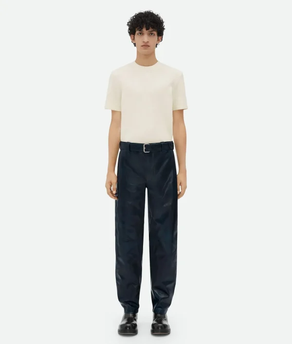 Bottega Veneta Leather Belted Trousers> Trousers And Shorts | Leather