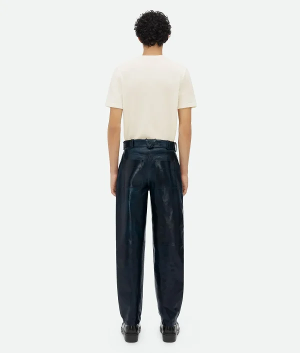 Bottega Veneta Leather Belted Trousers> Trousers And Shorts | Leather
