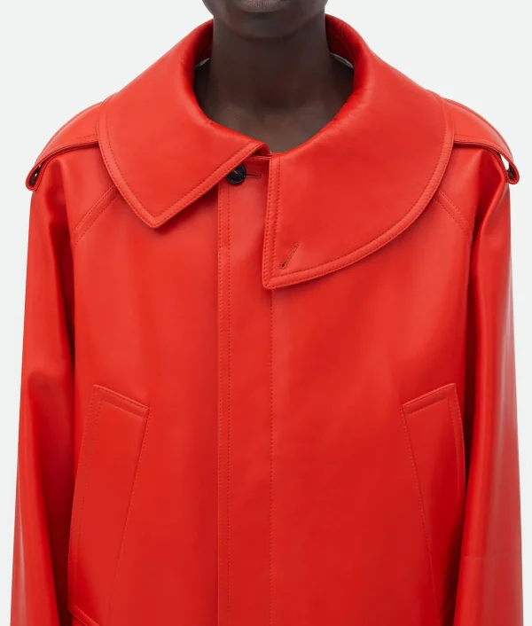 Bottega Veneta Leather Blouson With Wide Collar> Leather