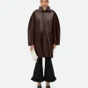Bottega Veneta Leather Cocoon Coat>Women Coats