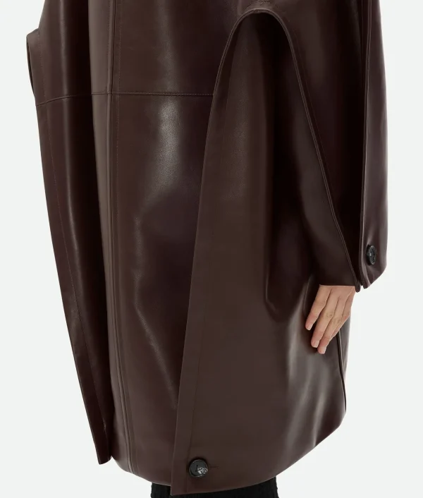 Bottega Veneta Leather Cocoon Coat>Women Coats