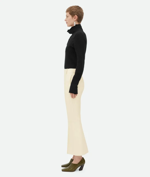 Bottega Veneta Leather Cropped Flared Trousers>Women Trousers And Shorts | Leather