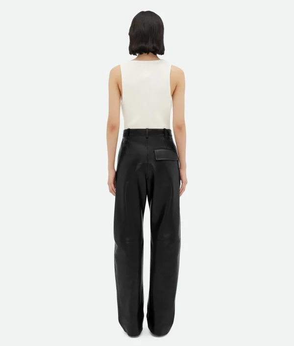 Bottega Veneta Leather Rounded Leg Trousers>Women Trousers And Shorts | Leather