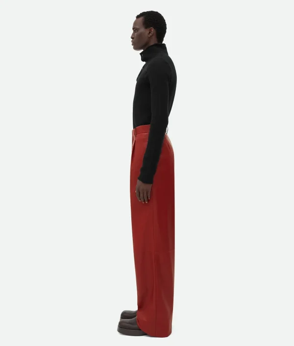 Bottega Veneta Leather Wide Leg Trousers> Trousers And Shorts | Leather