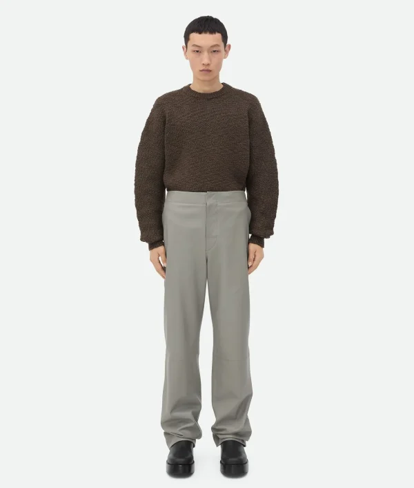 Bottega Veneta Leather Wide Leg Trousers> Trousers And Shorts | Leather