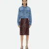 Bottega Veneta Leopard Print Shearling Skirt>Women Skirts