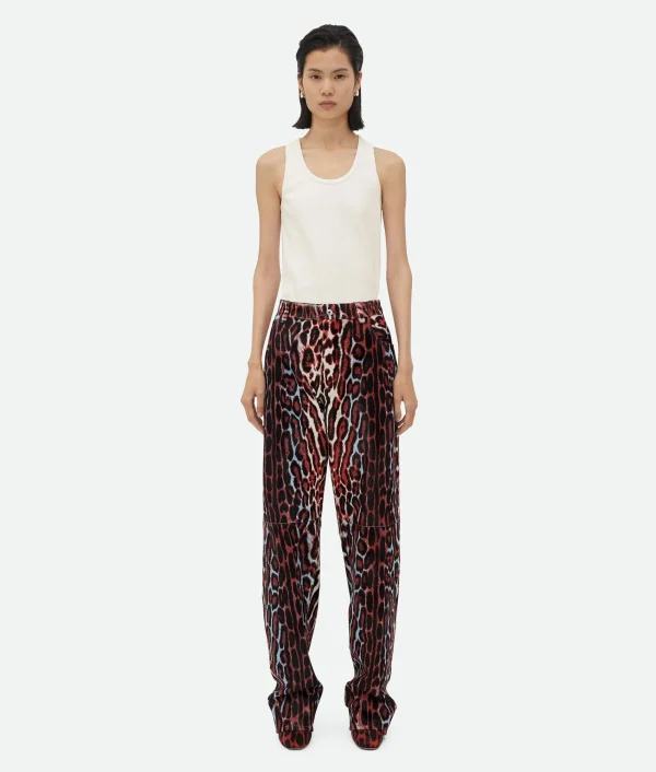 Bottega Veneta Leopard Print Shearling Trousers>Women Trousers And Shorts