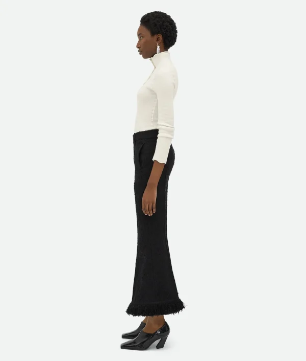Bottega Veneta Light Cotton Tweed Fringed Trousers>Women Trousers And Shorts