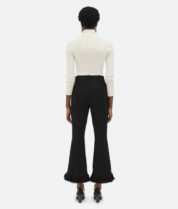 Bottega Veneta Light Cotton Tweed Fringed Trousers>Women Trousers And Shorts