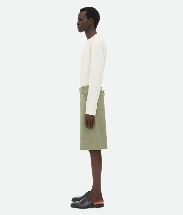Bottega Veneta Light Cotton Twill Cargo Shorts> Trousers And Shorts