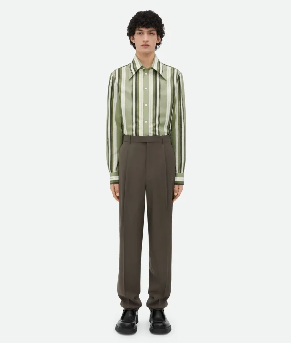 Bottega Veneta Light Wool Twill Trousers> Trousers And Shorts