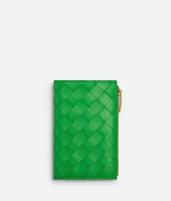 Bottega Veneta Medium Intrecciato Bi-Fold Zip Wallet>Women Long Wallets