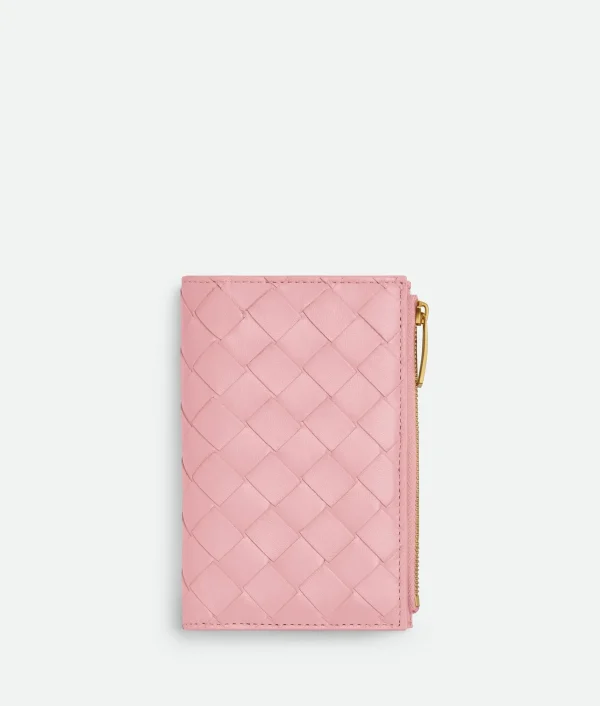 Bottega Veneta Medium Intrecciato Bi-Fold Zip Wallet>Women Long Wallets