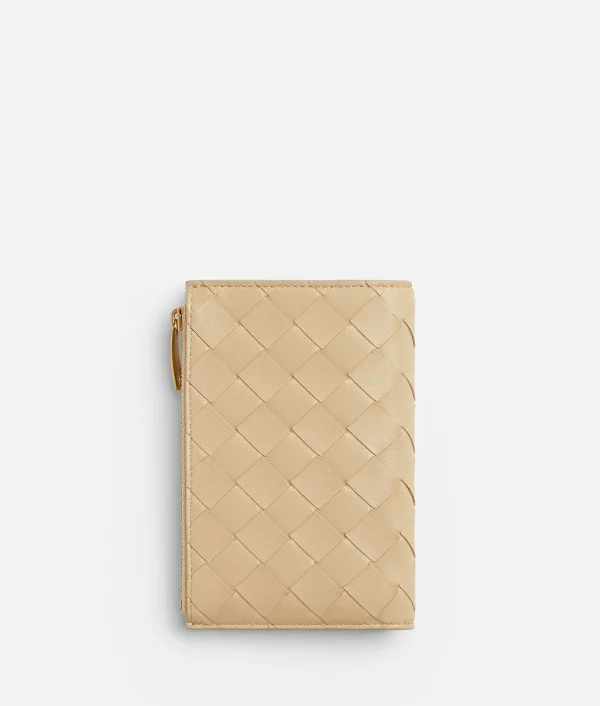 Bottega Veneta Medium Intrecciato Bi-Fold Zip Wallet>Women Long Wallets