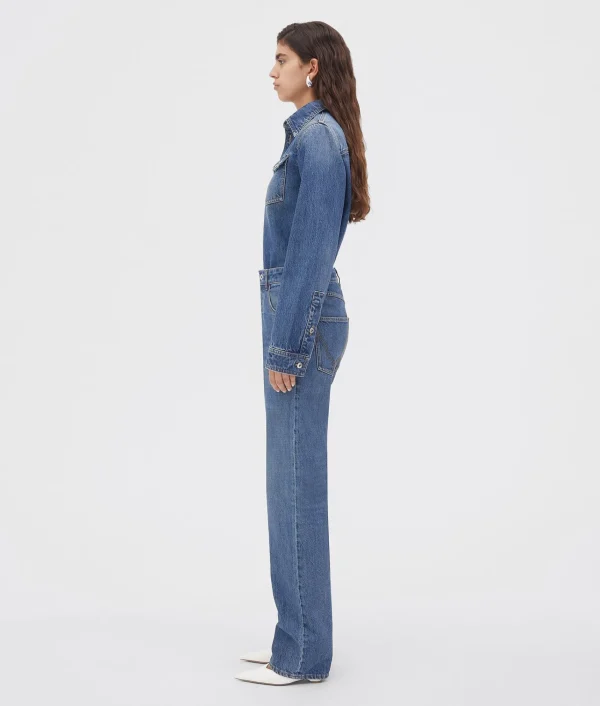 Bottega Veneta Medium Washed Mid Rise Straight Denim>Women Trousers And Shorts | Denim