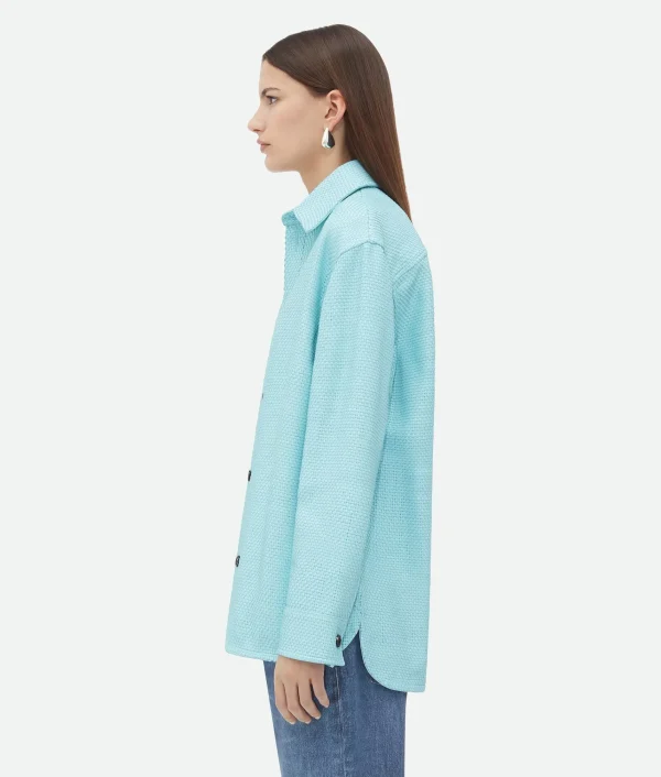 Bottega Veneta Mini Intrecciato Leather Shirt>Women Shirts | Leather