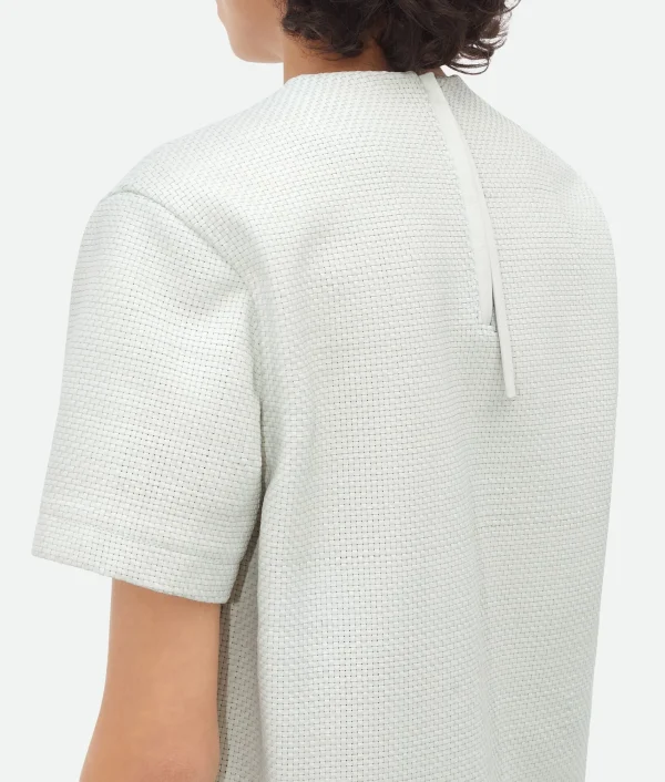 Bottega Veneta Mini Intrecciato Leather T-Shirt>Women Leather