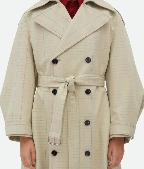 Bottega Veneta Notebook Wool Cotton Trench Coat>Women Coats