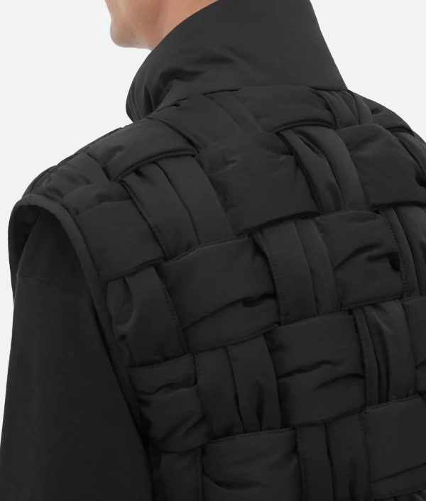 Bottega Veneta Padded Nylon Intreccio Gilet> Coats