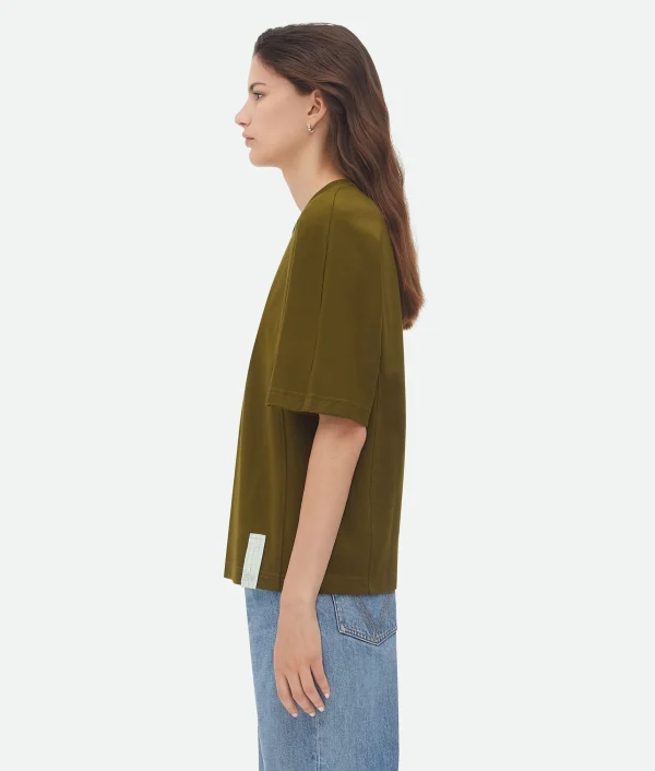 Bottega Veneta Pima Cotton Jersey T-Shirt>Women Tops And T-Shirts