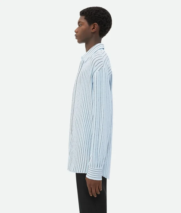 Bottega Veneta Pinstripe Knitted Linen Shirt> Shirts