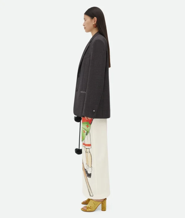 Bottega Veneta Prince Of Wales Wool Jacket With Label>Women Jackets