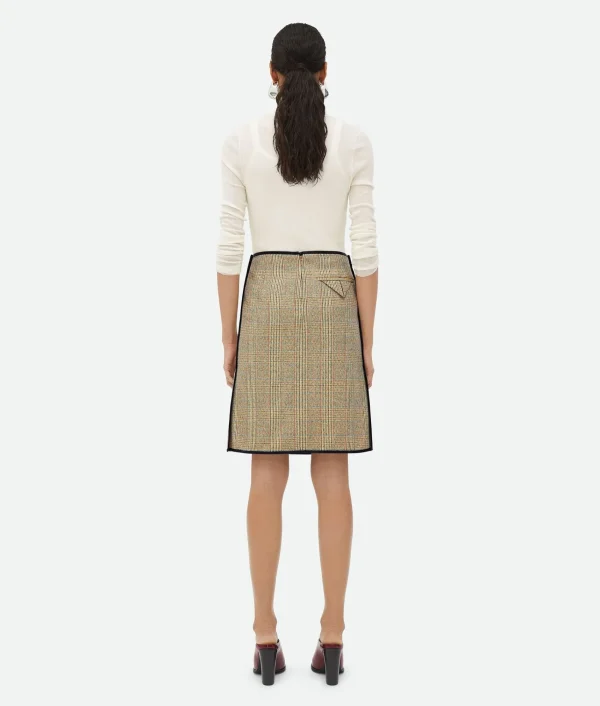 Bottega Veneta Prince Of Wales Wool Skirt>Women Skirts