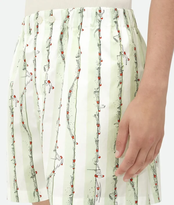 Bottega Veneta Printed Cotton Shorts> Trousers And Shorts