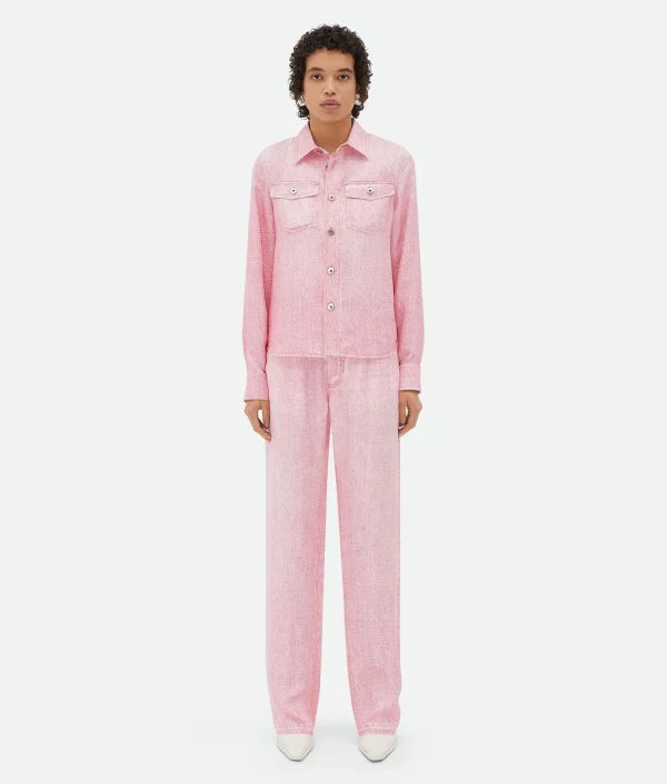 Bottega Veneta Printed Denim Viscose Shirt>Women Denim