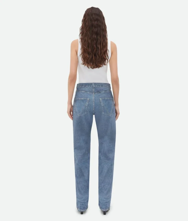 Bottega Veneta Printed Leather Boyfriend Denim>Women Trousers And Shorts | Leather