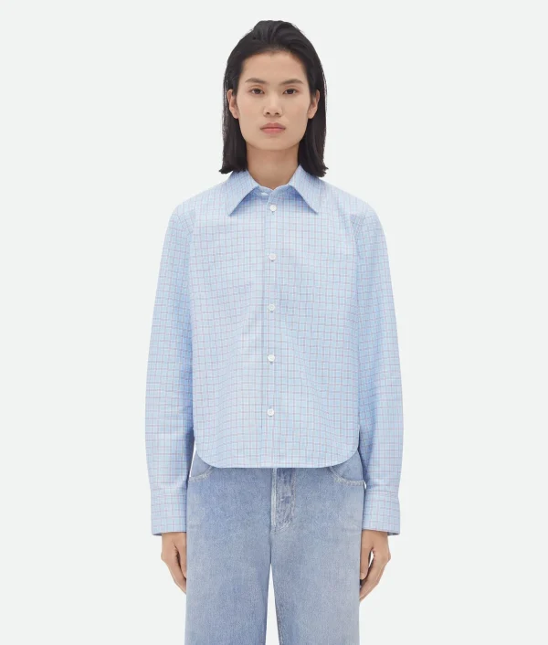 Bottega Veneta Printed Leather Check Shirt>Women Shirts | Leather
