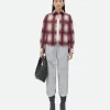 Bottega Veneta Printed Leather Check Shirt>Women Leather