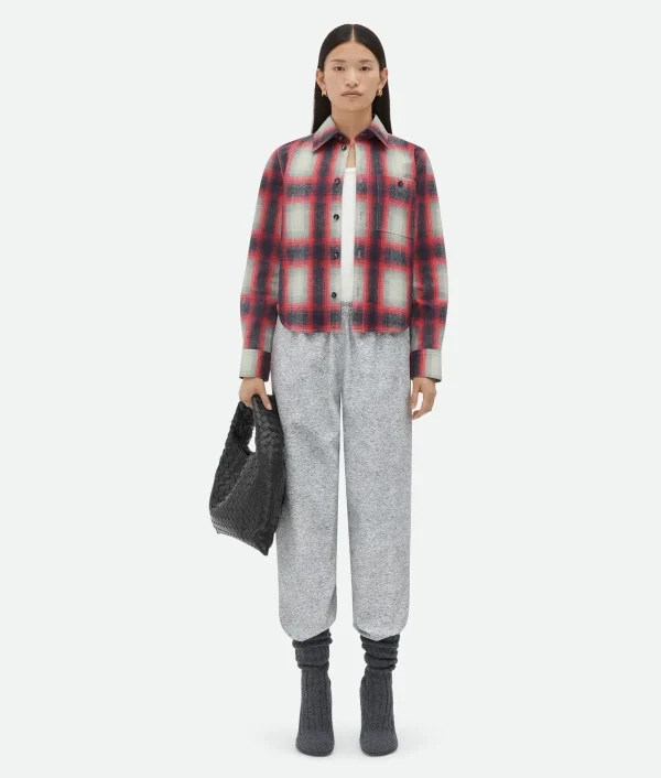 Bottega Veneta Printed Leather Check Shirt>Women Leather