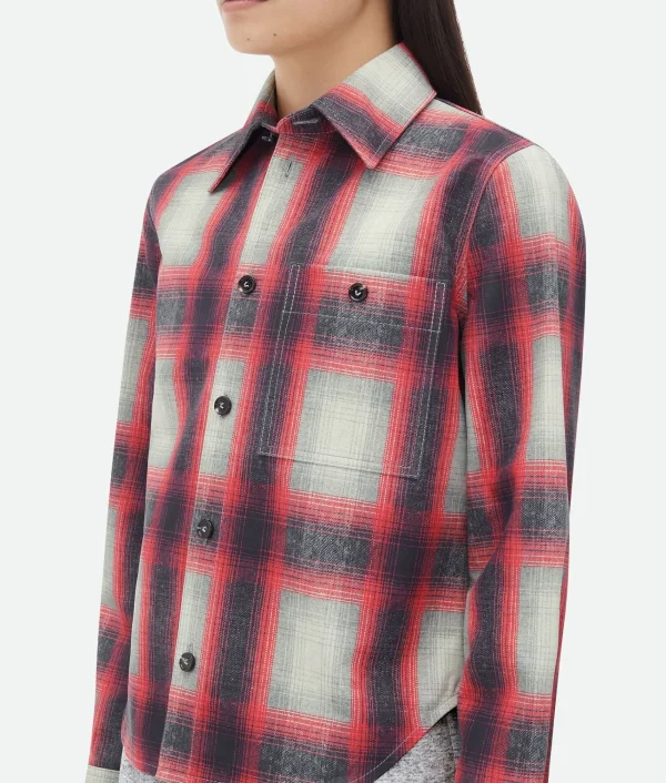 Bottega Veneta Printed Leather Check Shirt>Women Leather