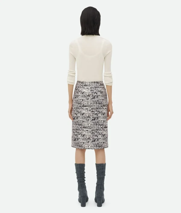 Bottega Veneta Printed Leather Chevron Skirt>Women Leather | Skirts