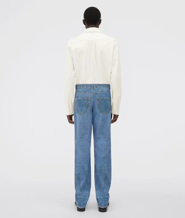 Bottega Veneta Printed Leather Denim> Trousers And Shorts | Leather
