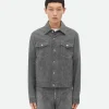 Bottega Veneta Printed Leather Denim Jacket> Leather | Jackets
