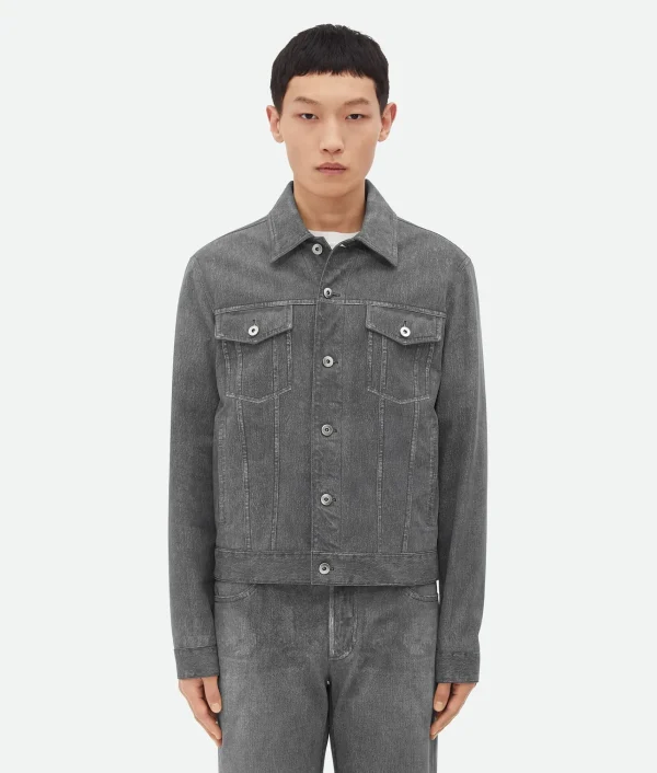 Bottega Veneta Printed Leather Denim Jacket> Leather | Jackets