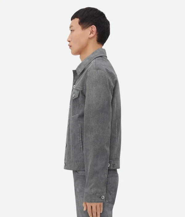 Bottega Veneta Printed Leather Denim Jacket> Leather | Jackets